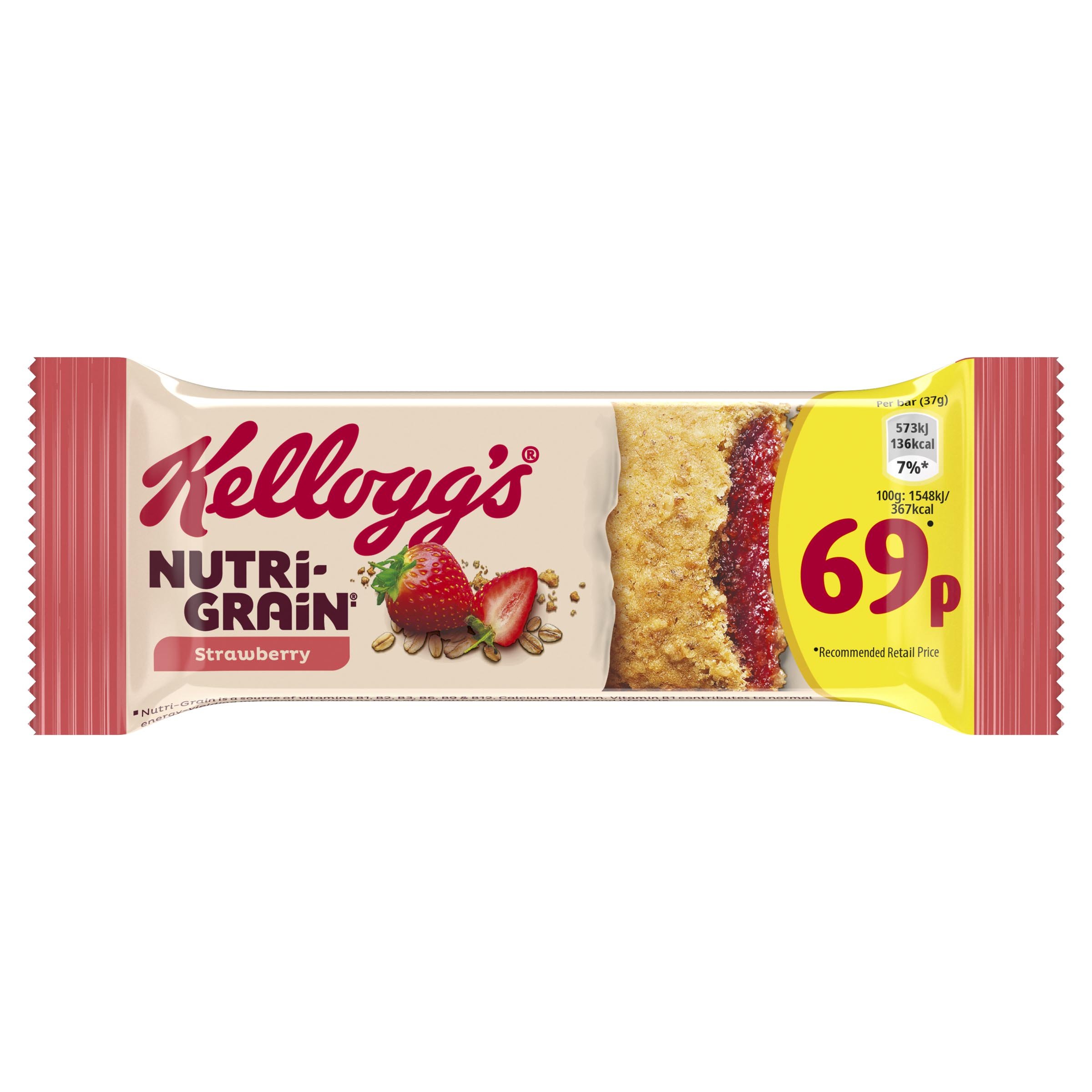 Kellogg's Nutri Grain Strawberry Single Snack Bar 37g PMP