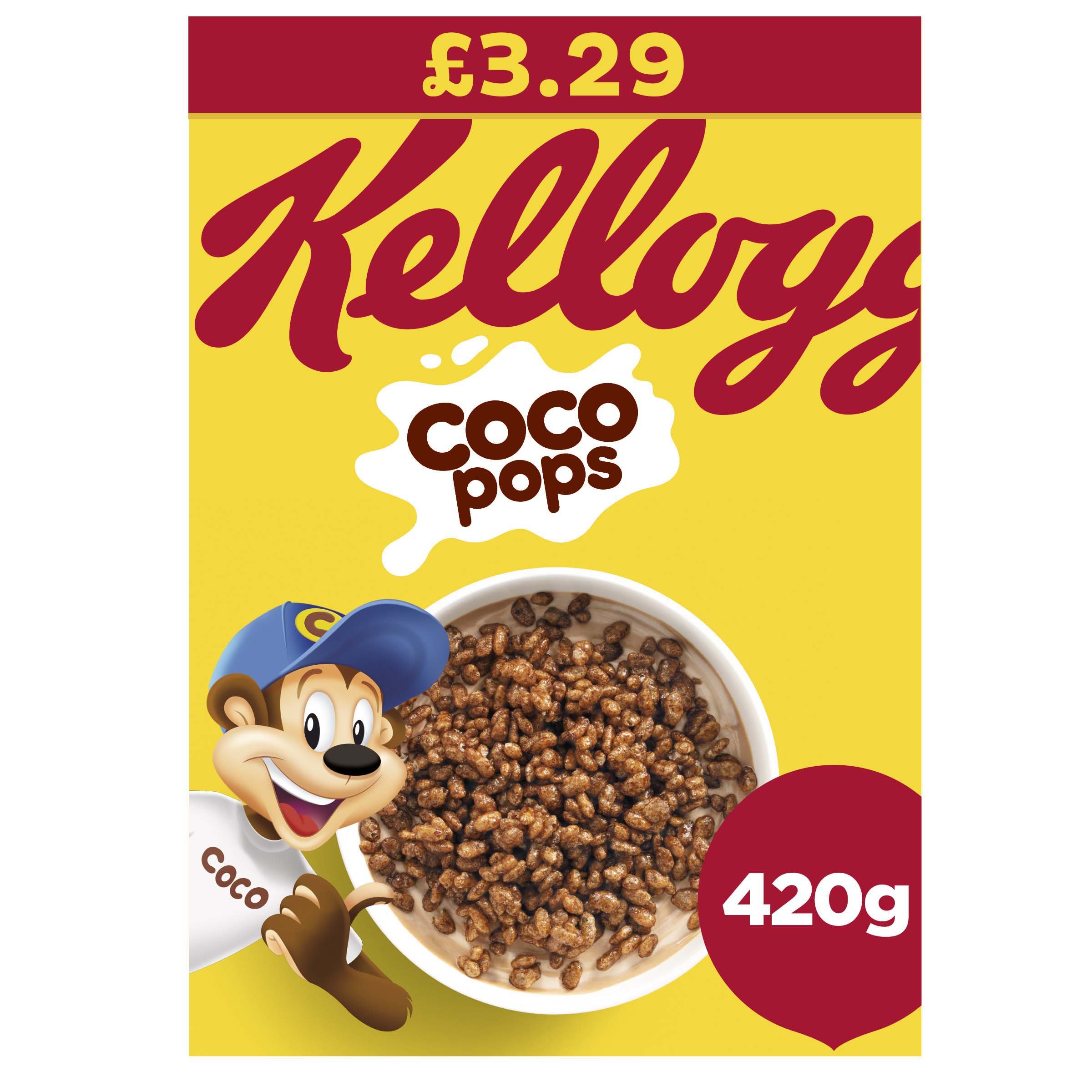 Kellogg's Coco Pops Chocolate Breakfast Cereal 420g PMP